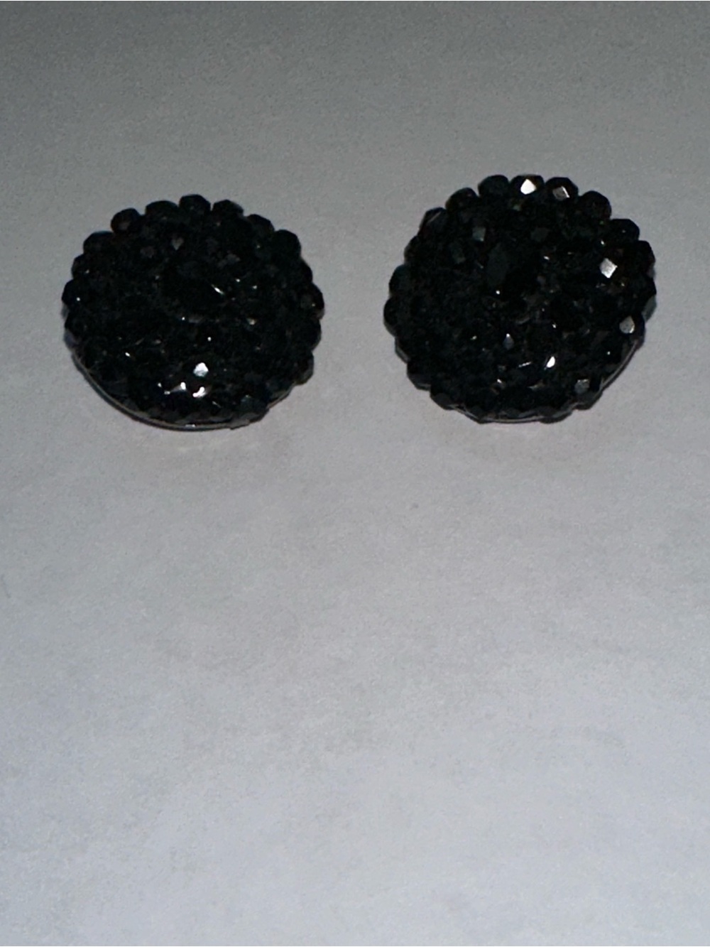 Black Beaded Clip on Earrings
